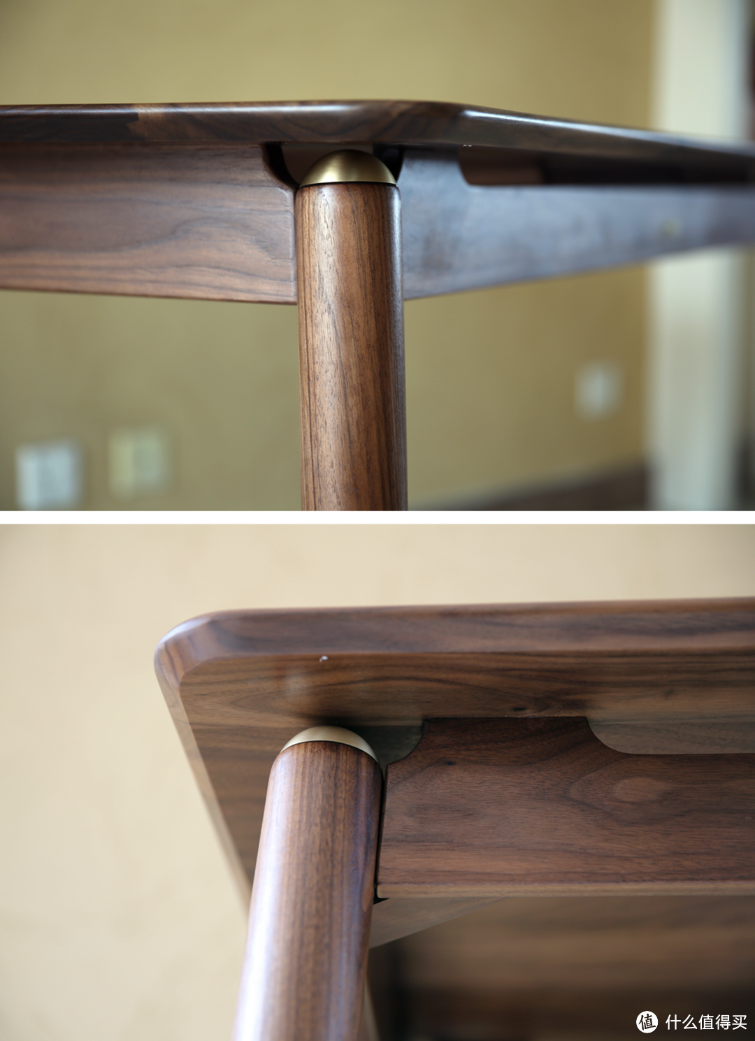 现代设计和传统工艺的结合：铜师傅安格尔黑胡桃原木1.4米餐桌椅套装