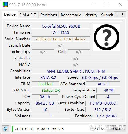 1元1GB的固态硬盘了解一下—Colorful 七彩虹 SL500 960GB 固态硬盘 开箱简测