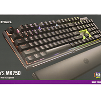 酷冷至尊 MK750 RGB机械键盘外观展示(氛围灯|主体|防滑贴|轴体)