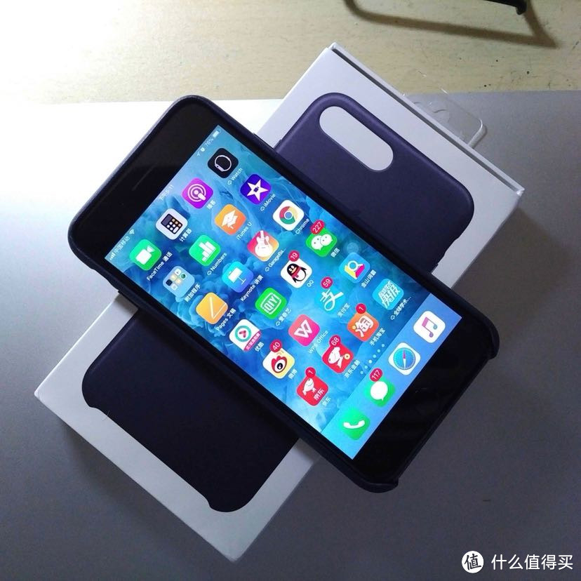 Apple iPhone 7 plus 官方皮壳保护壳午夜蓝开箱