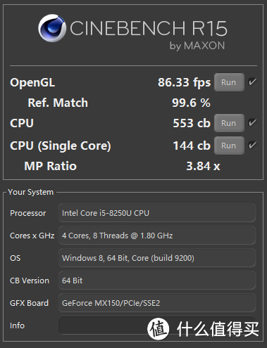 ↑CORE I5 8250U CR15↑