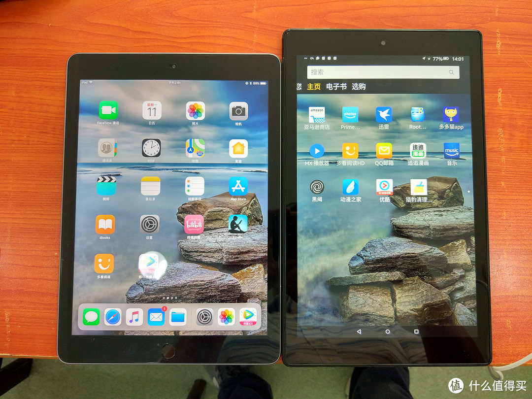 图书馆猿のAPPLE 苹果 iPad2018版 & Fire HD 10 平板电脑比较