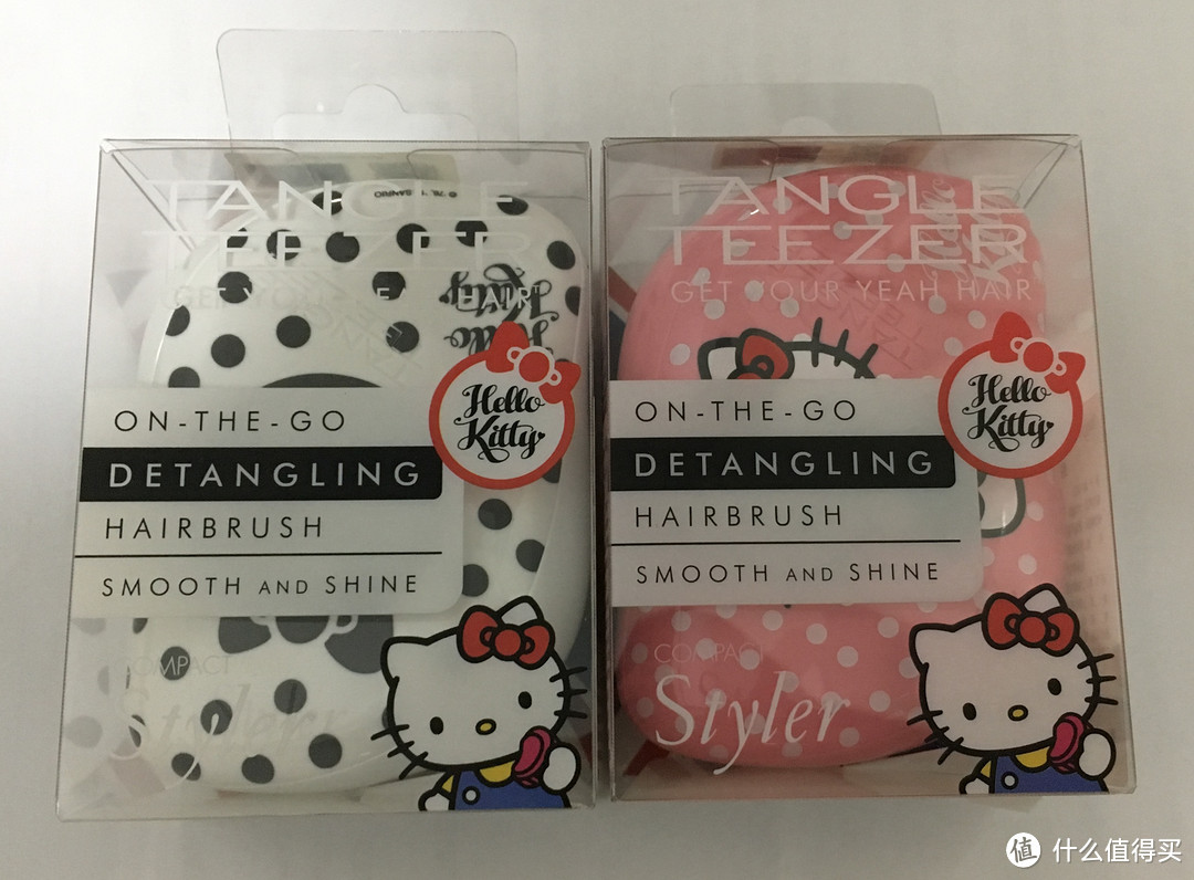 按摩、防打结、防脱发一步到位——Tangle Teezer便携款美发梳hello kitty礼盒