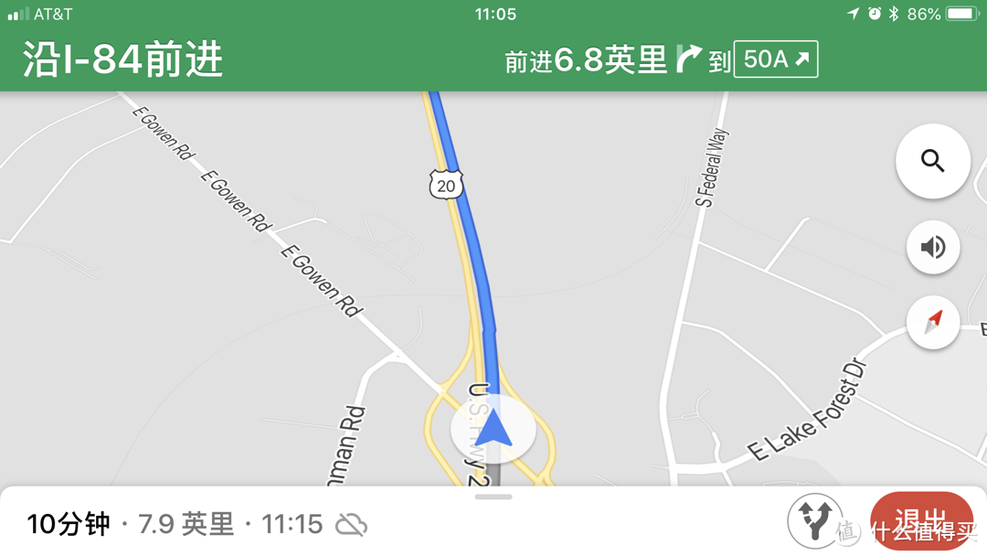 谷歌地图也会显示出口名称，但无语音播报