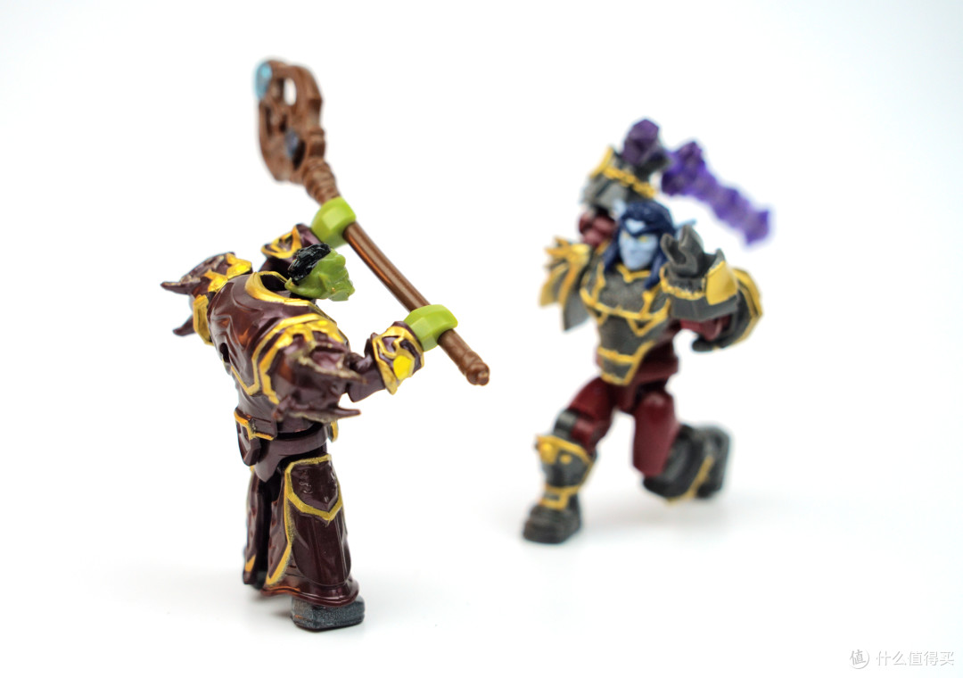 昨日重现:美高 MEGA BLOKS WOW夜刃豹、夜精灵战士+兽人术士拼装可动人偶