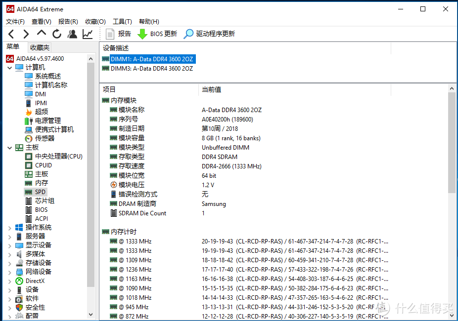 AIDA64 SPD数据