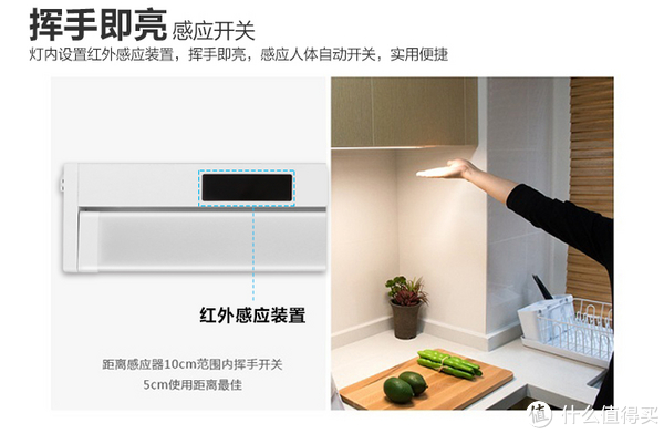 必须距离感应器10cm范围内挥手才能开关灯 （图 / 京东产品页面）