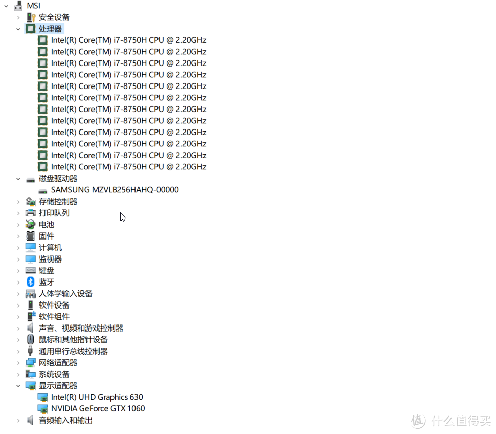 12核心，满满的满足感，硬盘三星的NVMe 256G硬盘，内存双通道16G 2666 DDR4，国内版本好像是2400的，显卡是630集显+1060，集显对续航的提升还是很有帮助的，曾经微软吹嘘DX12时号称可以混合交火，好多年过去了，依然没看到实质性的进展