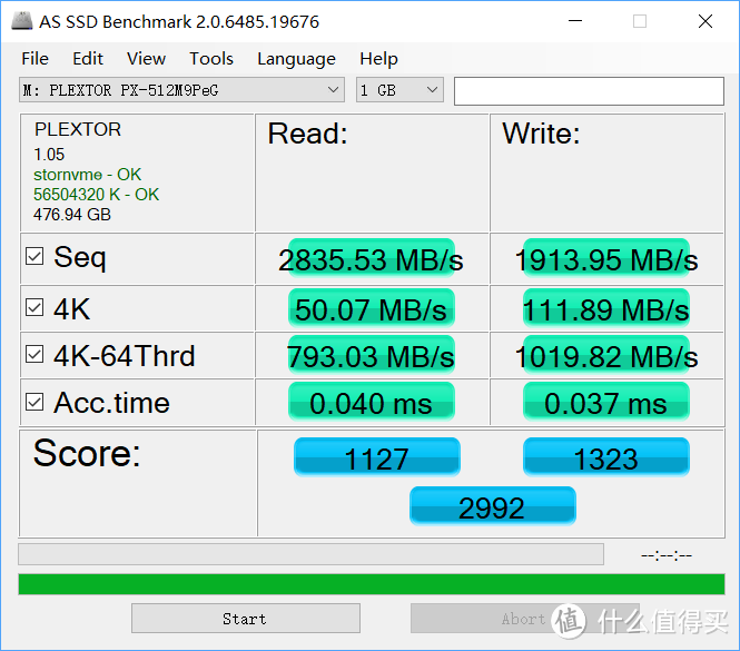 AS SSD Benchmark固态跑分图