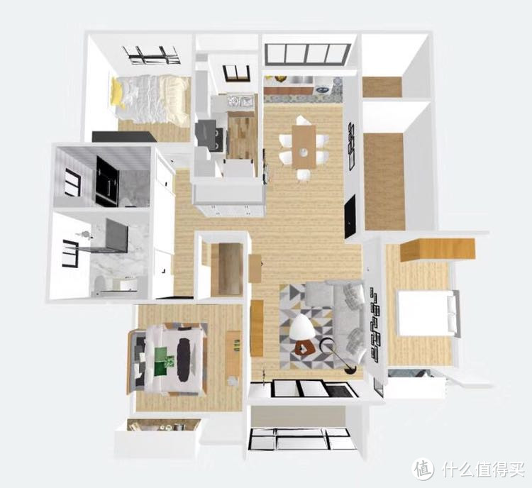 3d图也是软件画的 其实客厅朝向有错 懒得改了