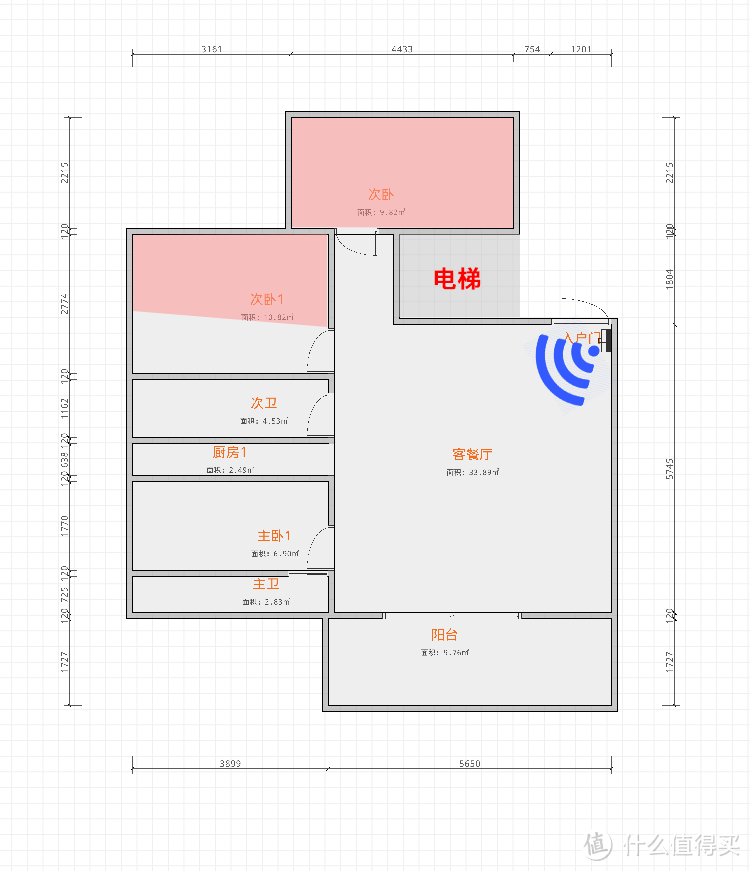 红色部位因为布局的关系是完全收不到网络的