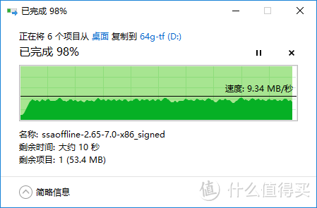 闪迪64g TF 写入