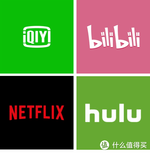 爱奇艺，哔哩哔哩动画，Netflix，Hulu