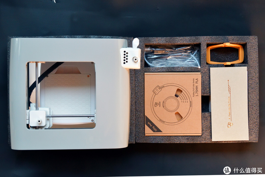 岩打印机*320gPLA橙色耗材一盒*3D打印而成的耗材支架*电源*神秘信封