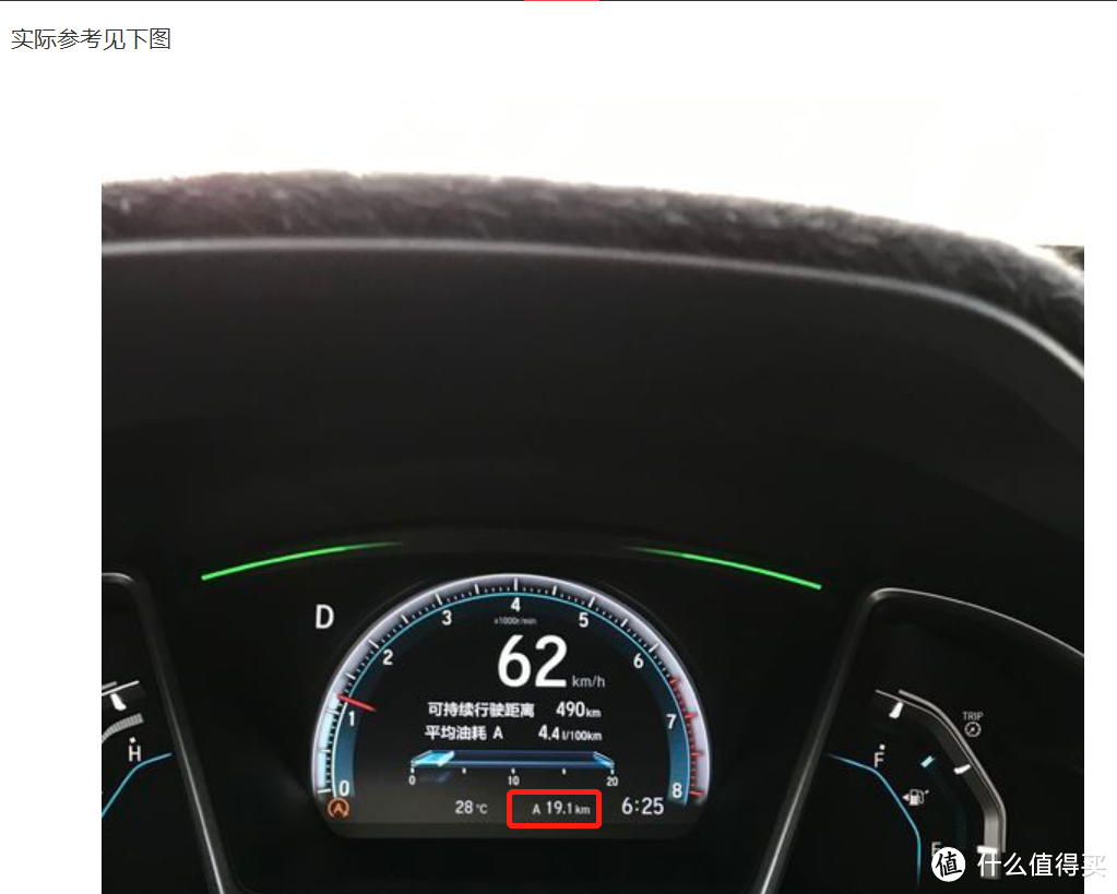 trip A 19.1km，油耗4.4