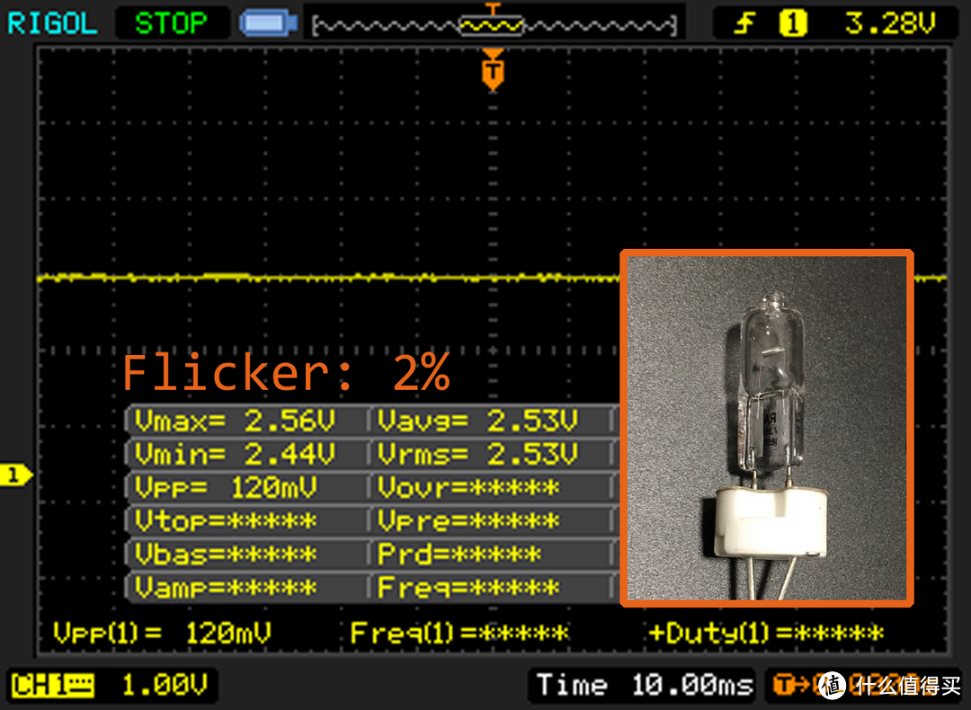 频闪？看波形——OSRAM 欧司朗 柏林卤素台灯 改造