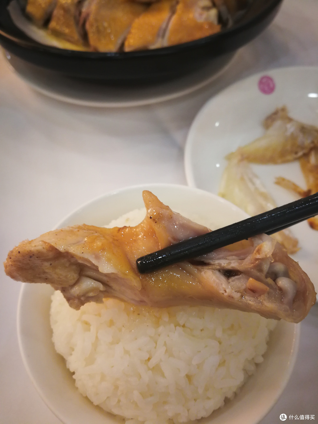 鸡肉皮爽肉滑,咸 度刚好,好吃!