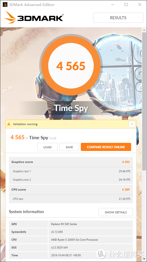 timespy CPU score 6309