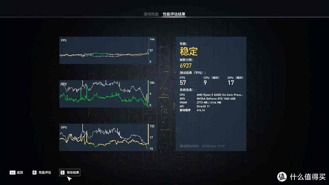 次高特效 刺客信条·起源 平均57FPS