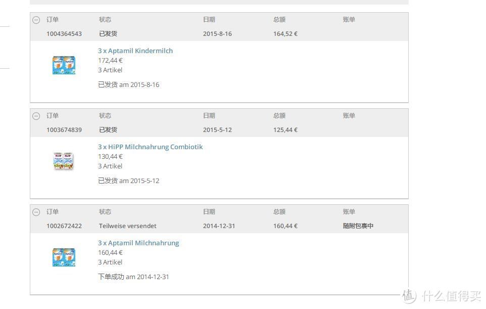 当时部分购物截图，都是帮亲朋好友带的奶粉，比国内便宜甚多