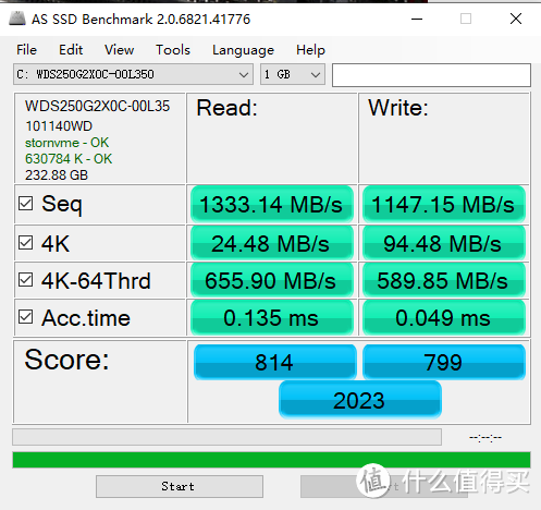 AS SSD 测速结果