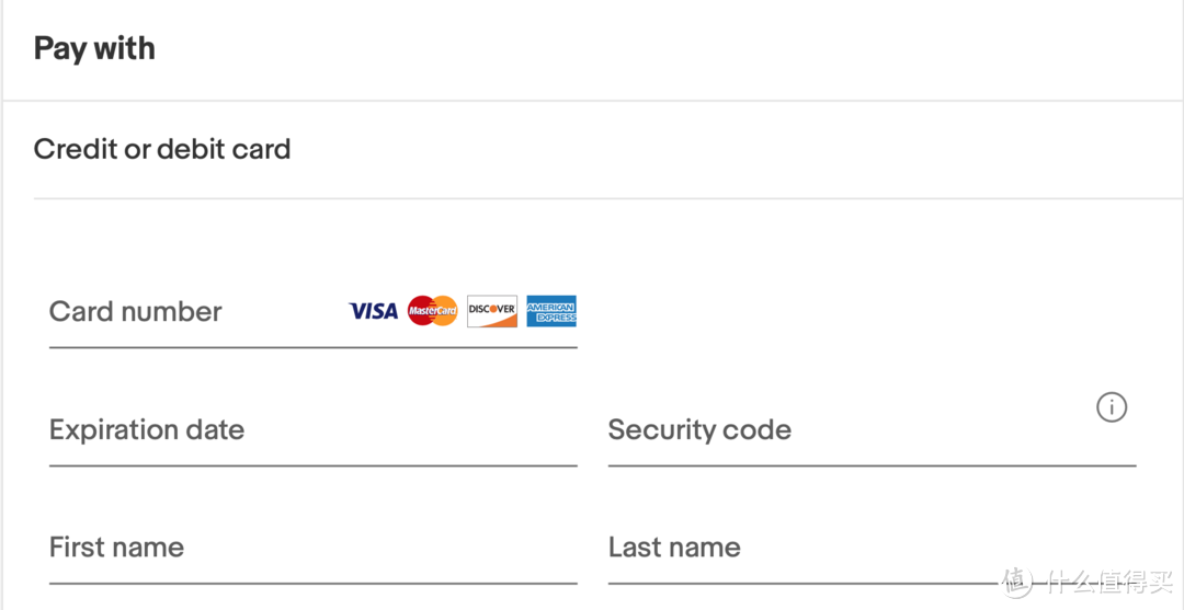 eBay信用卡支付信息