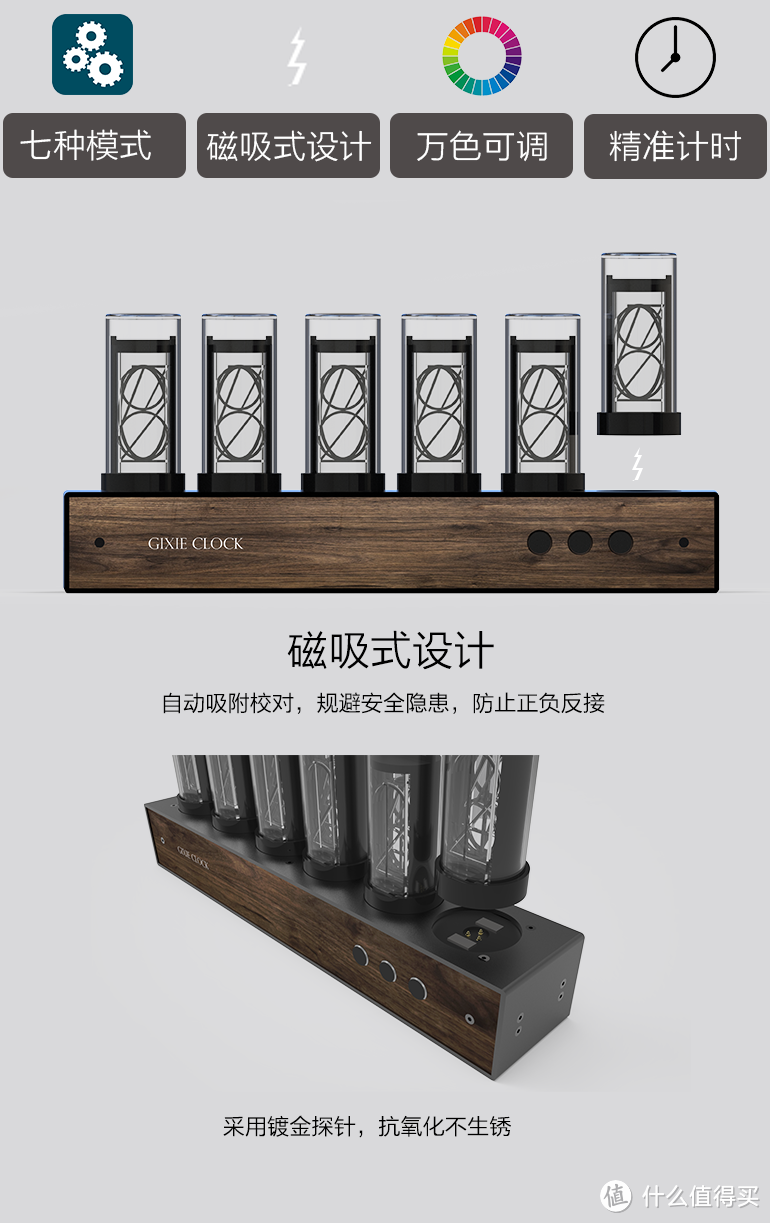 【GIXIE CLOCK】RGB拟辉光管时钟创意时钟——秒杀必备情怀之选