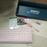 AKKO Ducky Zero 3108 红轴 粉色机械键盘开箱展示(键帽|外壳|颜色|键盘灯)