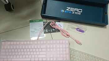 AKKO Ducky Zero 3108 红轴 粉色机械键盘开箱展示(键帽|外壳|颜色|键盘灯)
