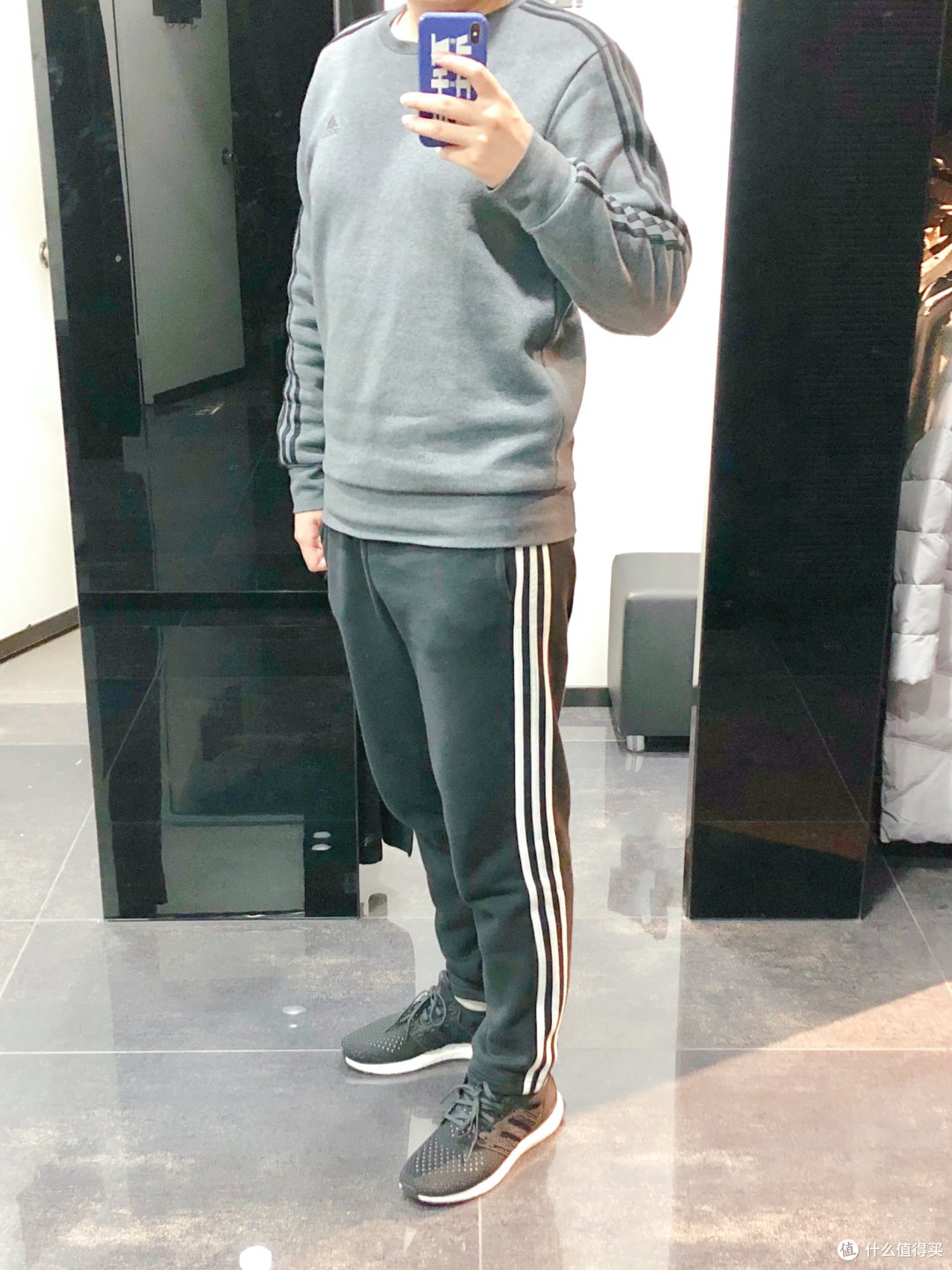 休闲百搭—adidas阿迪达斯加绒针织套衫~晒单(附Nike尺码对比)