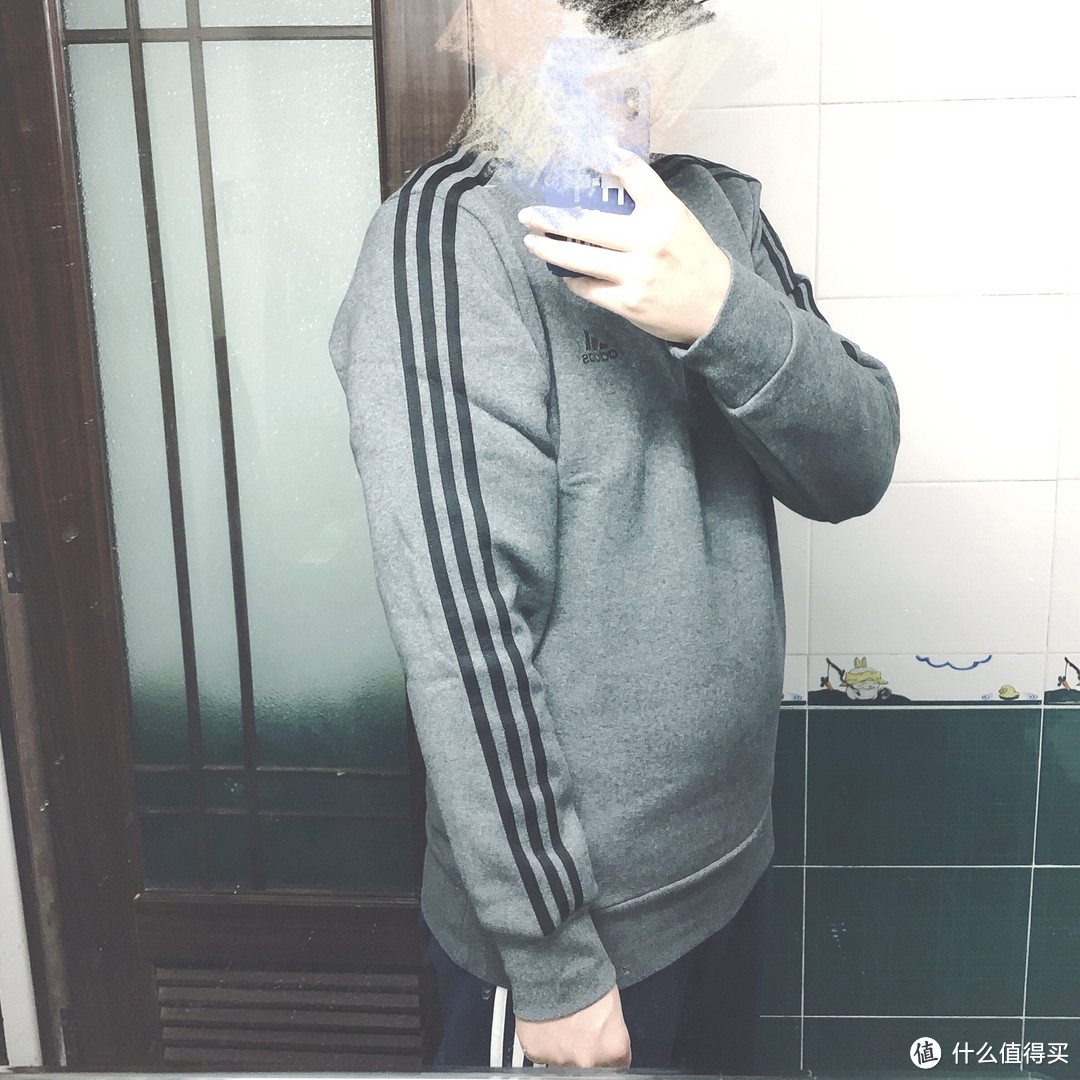 休闲百搭—adidas阿迪达斯加绒针织套衫~晒单(附Nike尺码对比)