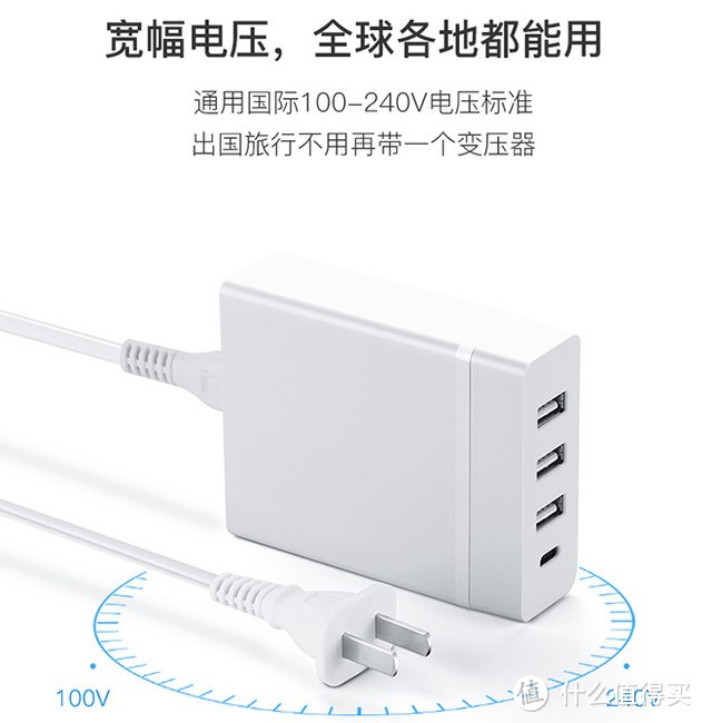 小身材大能量的网易智造 72W 4口PD充电器