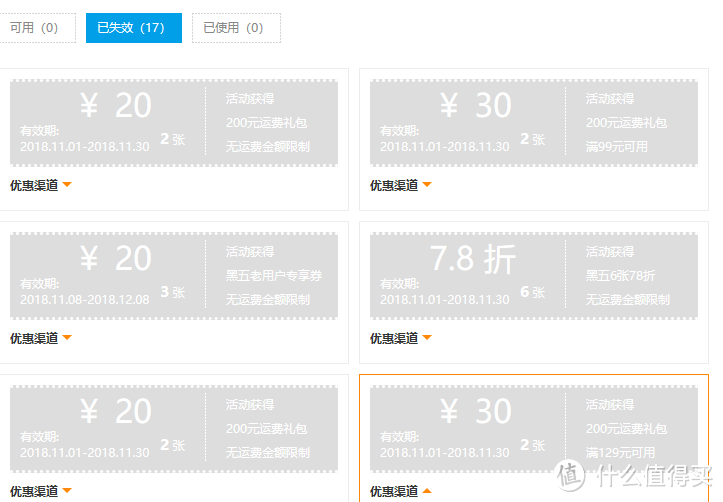 转运网站黑五未使用的优惠券