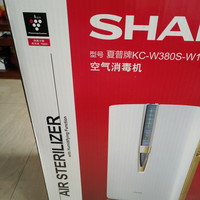 夏普 KC-W380S-W1 空气净化器外观展示(本体|电源线|出风口|轮子|水箱)
