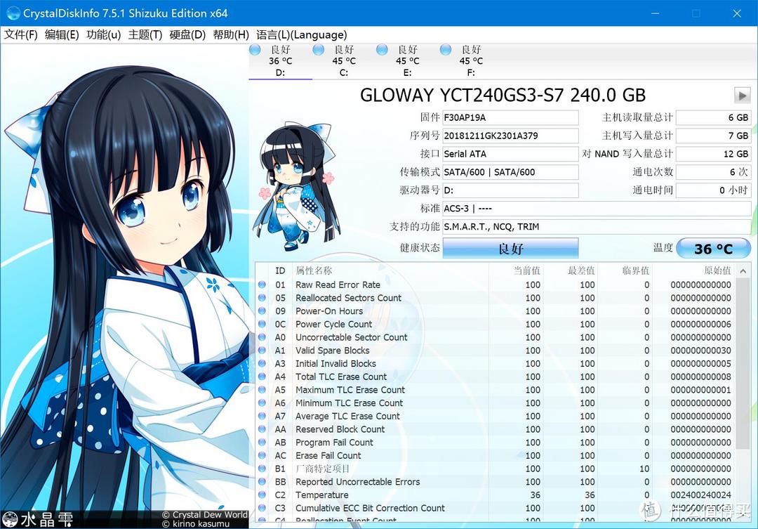 GLOWAY 光威 弈系列 240GB 固态硬盘上手测试