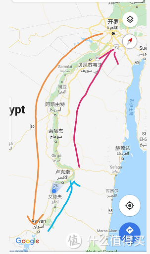 大致的路线方向，一些景点类似红海等没指出