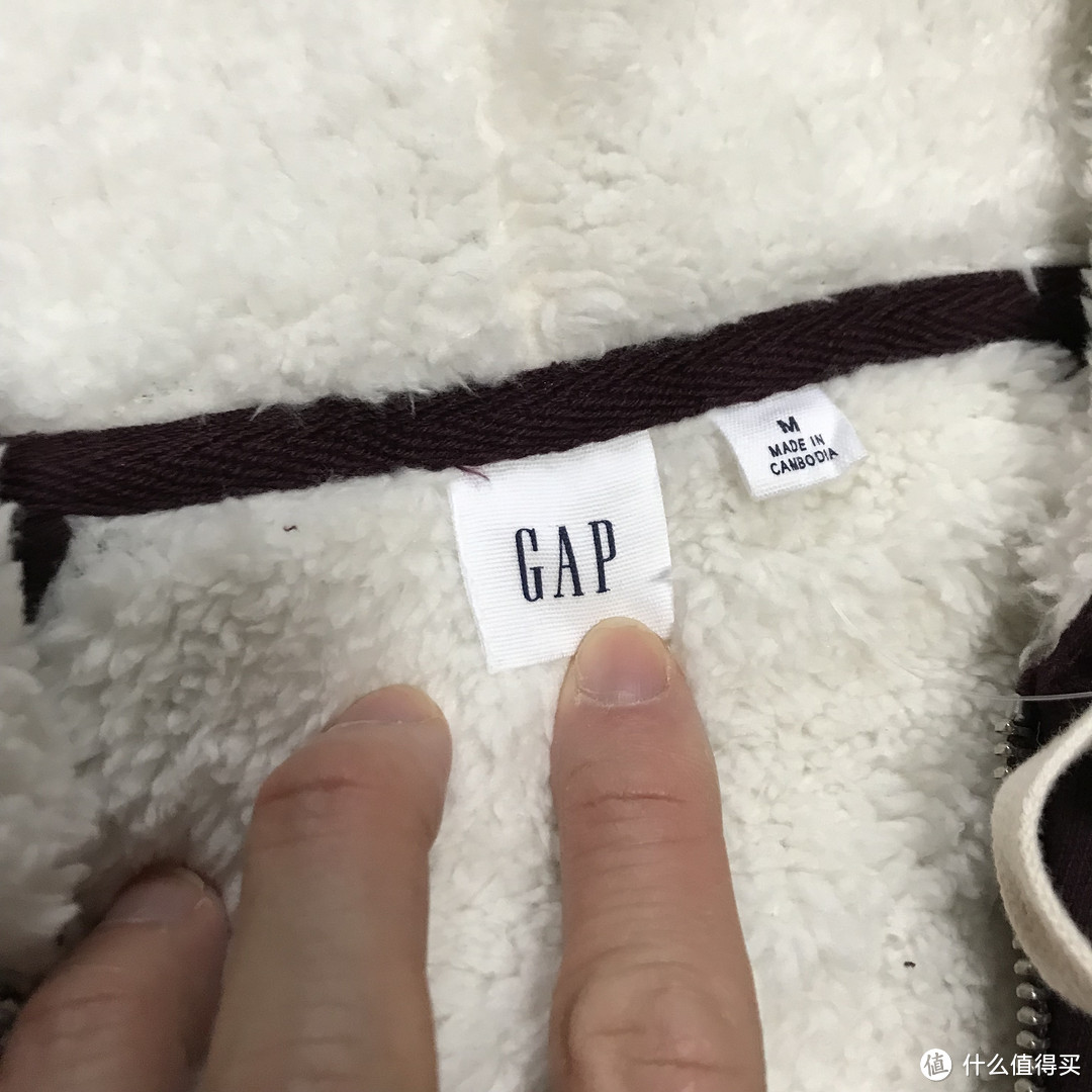 应季保暖！Gap Logo徽标仿羊羔绒衬里连帽卫衣