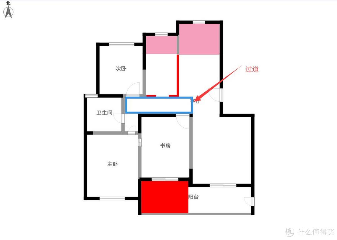 过道在厨房墙壁拆除前采光不好