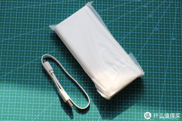 数据线、用塑料袋保护的移动电源