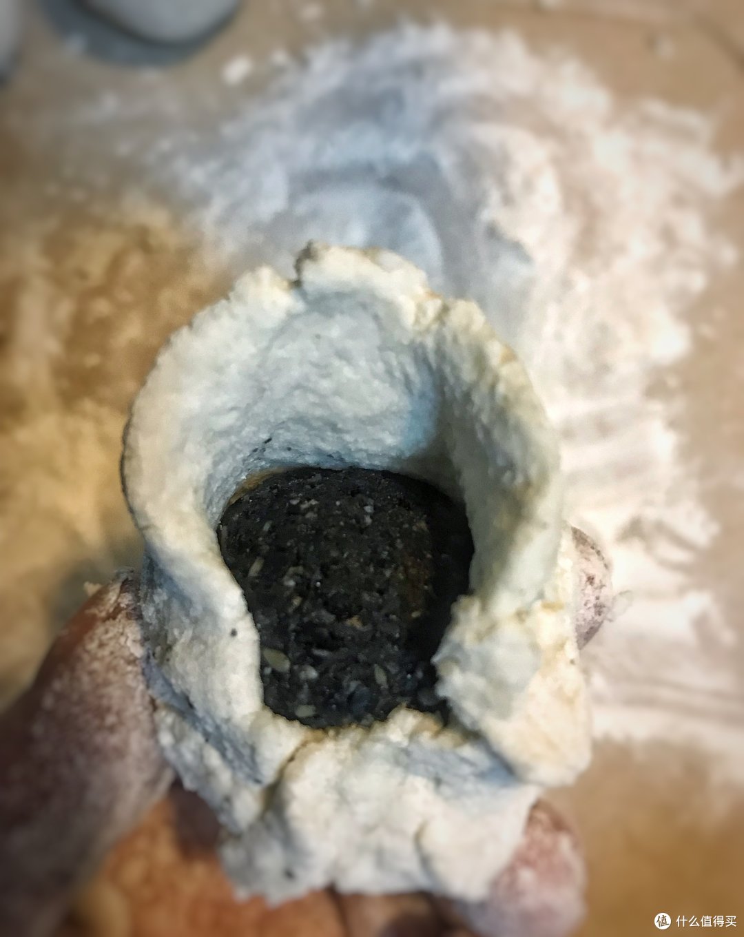 这一步美丑都不重要，反正还要搓圆，不漏就好