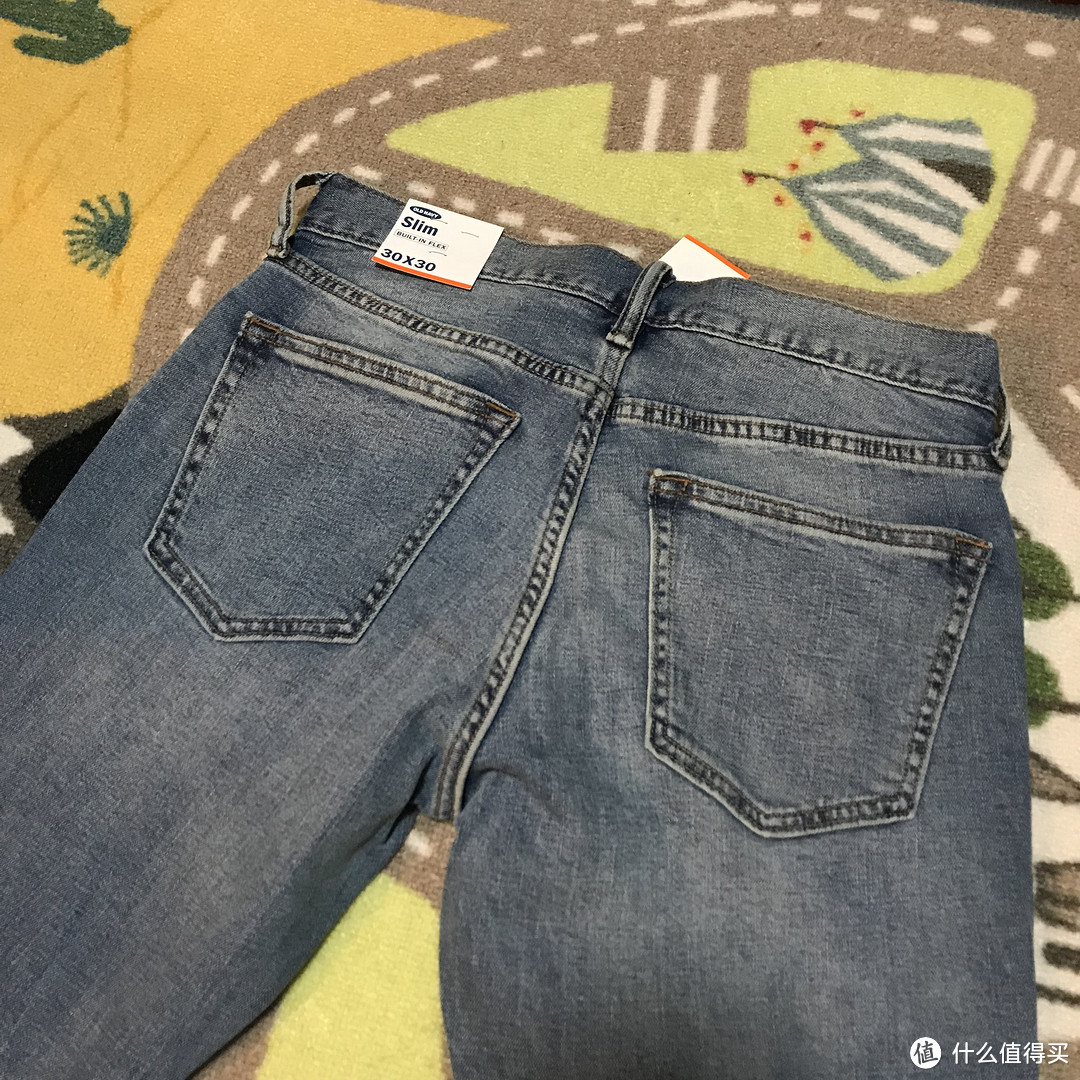 实惠之选！OLD NAVY 男士破洞做旧修身牛仔裤