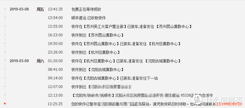 马爸爸家的阿迪快递都是SF，速度飞快