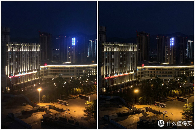 夜晚样张对比（2X，左iPhone X 右iPhone XS Max）