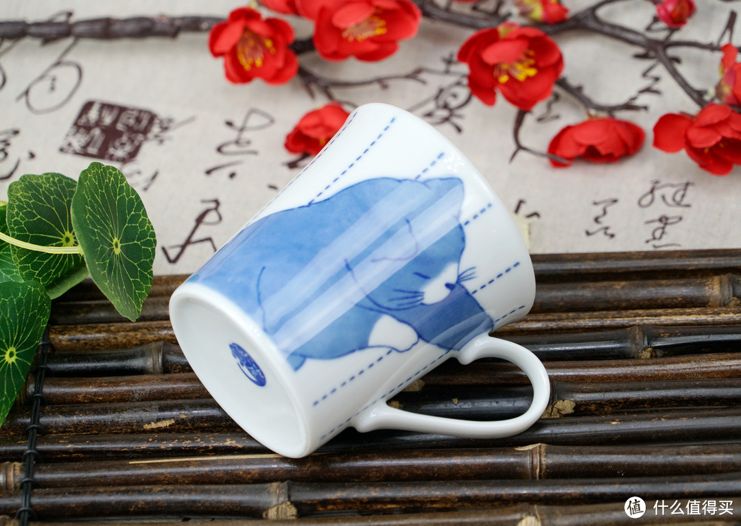 一个猫控的自我修养:Ceramic 蓝 杯、碗、碟、筷 治愈系餐具套装