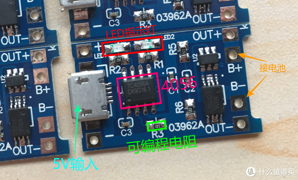 ↑ 上图可以看到此充电板用的是深圳市富满电子TC4056