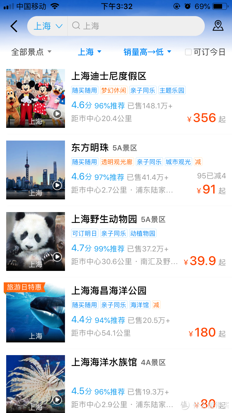 景区门票销量top5