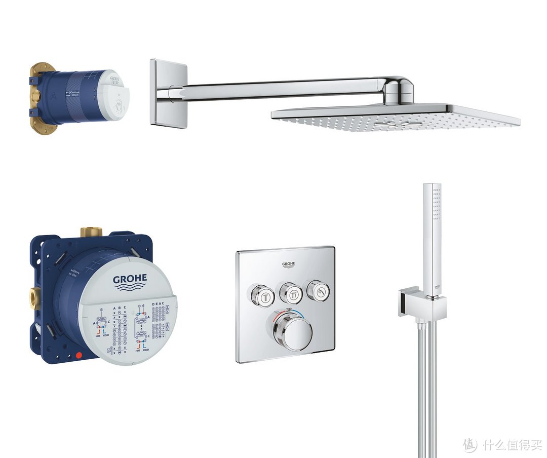 暗藏之美：GROHE 高仪 Grohtherm SmartControl & Eurocube 暗装花洒套装 开箱