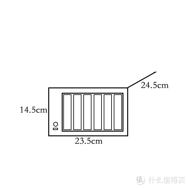      机箱尺寸为14.5X23.5X24.5 ，这个尺寸在6盘中算非常小的了