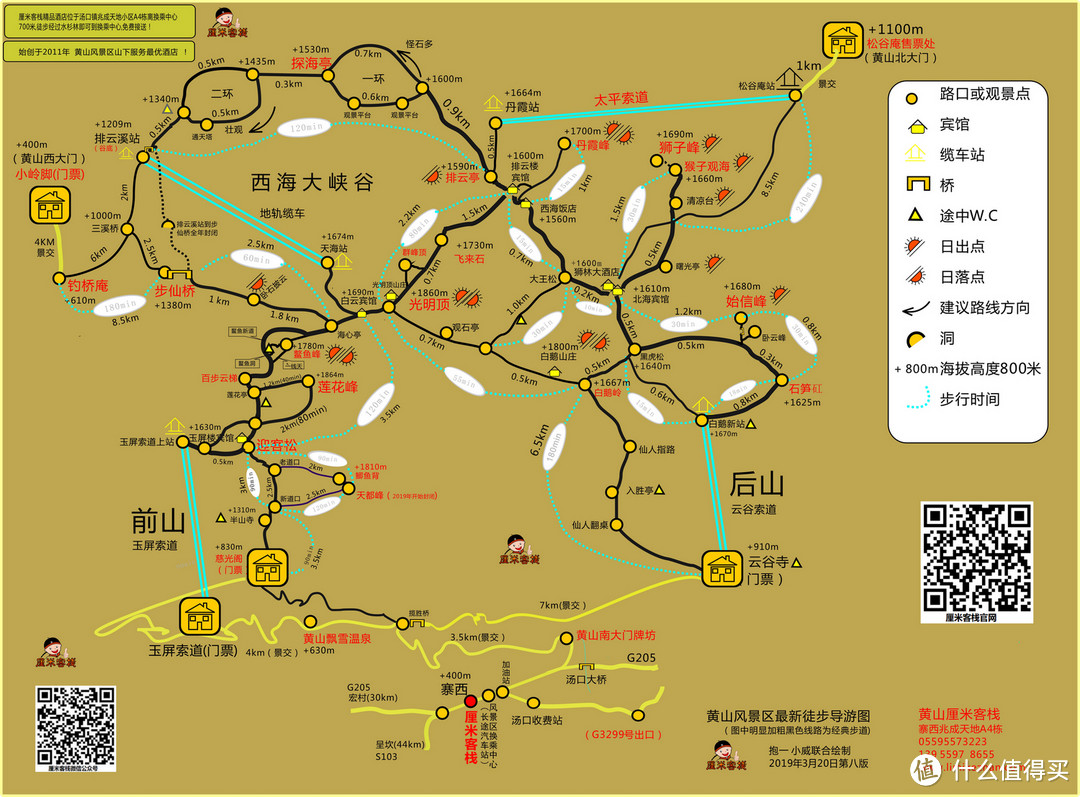 黄山下厘米客栈的手绘地图