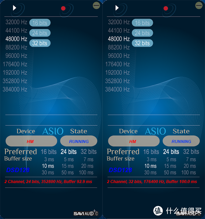 DSD128 左：DOP 右：Native